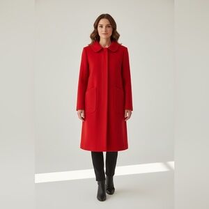 Vintage Mackintosh Of New England Red Pure Wool Pea Coat Size 10